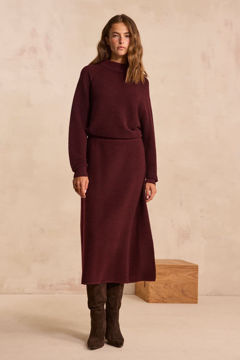 Picture of BURGUNDY DANCING SKIRT IN MIXED WOOL VERA
